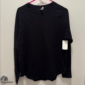 Zella Black Long Sleeve 100% Cotton Workout Shirt